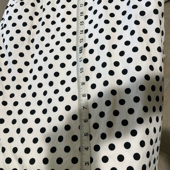 Chaps black and white polka dot cotton sleeveless sheath midi dress - Picture 10 of 10